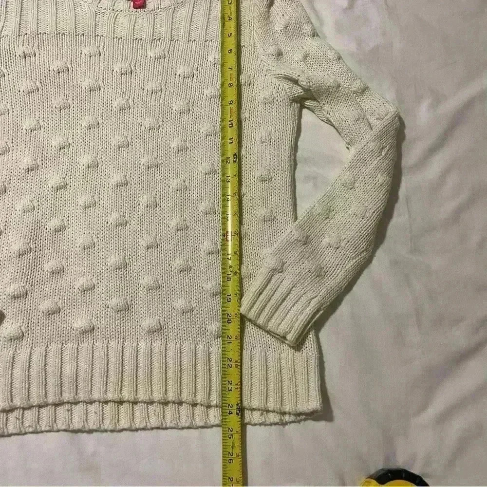 Vince Camuto Ivory Cotton Popcorn Sweater S - Picture 5 of 8